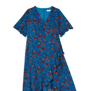 Beautiful high low ruffle wrap dress